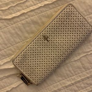 White Cole Haan eyelet wallet